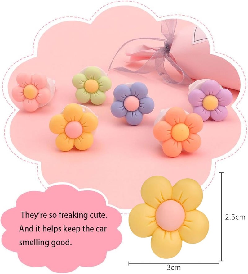 CLOCKY Flower Air Freshener Clips for Car - Daisy Accessories, Kawaii Aesthetic Decor for Women and Girls (6PCS-SCENTED) - Image 4